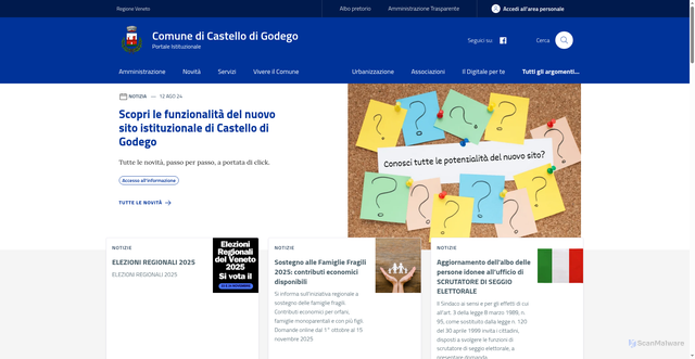 Security scan screenshot of https://www.comune.castellodigodego.tv.it/