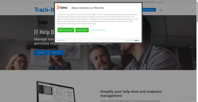 Security scan screenshot of https://www.trackit.com