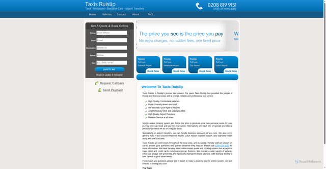Security scan screenshot of http://taxisruislip.online/