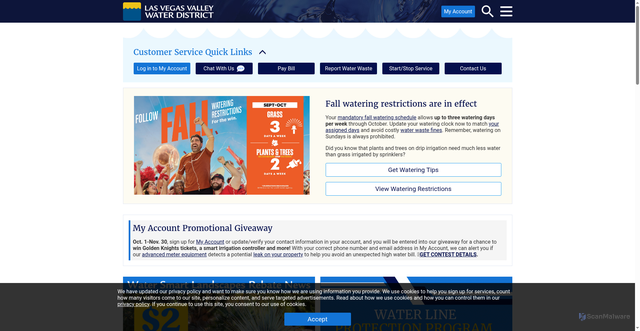 Security scan screenshot of https://www.lvvwd.com/