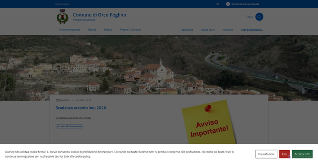 Security scan screenshot of https://www.comune.orcofeglino.sv.it