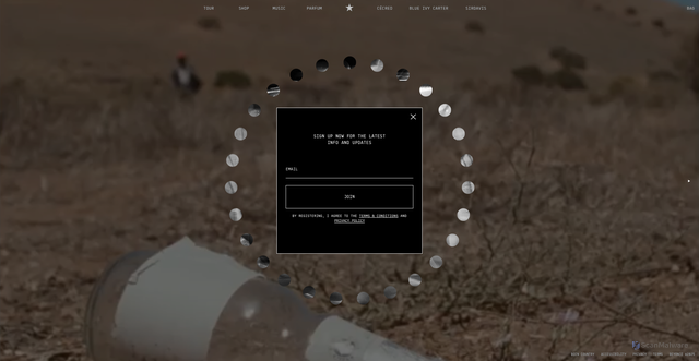 Security scan screenshot of https://www.beyonce.com/music