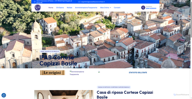 Security scan screenshot of https://www.casadiriposocortese.it/