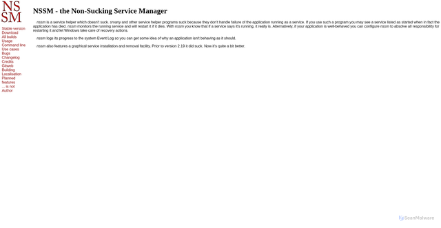 Security scan screenshot of https://nssm.cc/