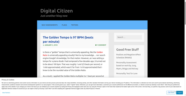 Security scan screenshot of https://digitalcitizen.ca/2018/01/02/the-golden-tempo-is-97-bpm-beats-per-minute/