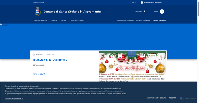 Security scan screenshot of https://www.comune.santostefanoinaspromonte.rc.it/