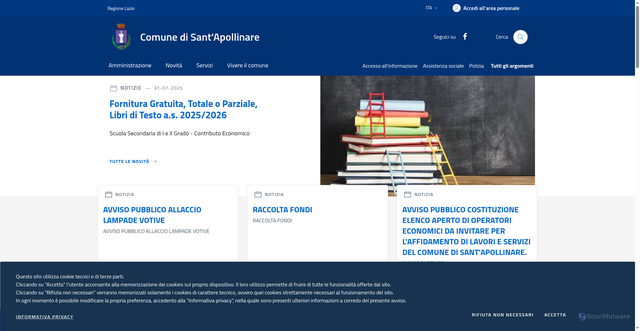 Security scan screenshot of https://www.comune.santapollinare.fr.it/