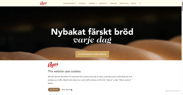 Security scan screenshot of https://pagen.se/