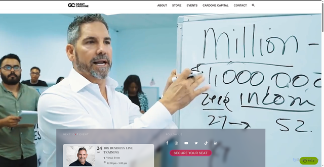 Security scan screenshot of https://grantcardone.com