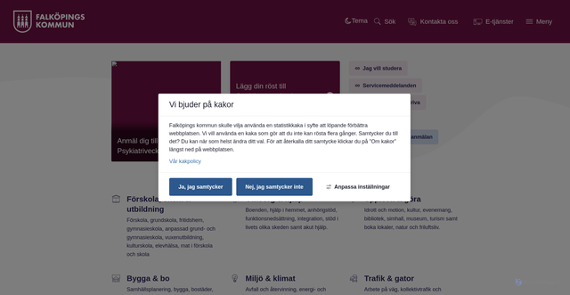 Security scan screenshot of https://www.falkoping.se/