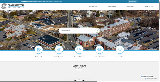 Security scan screenshot of https://easthamptonma.gov/