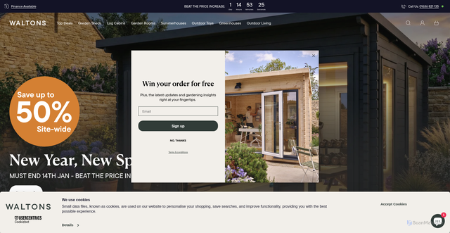 Security scan screenshot of https://www.waltons.co.uk