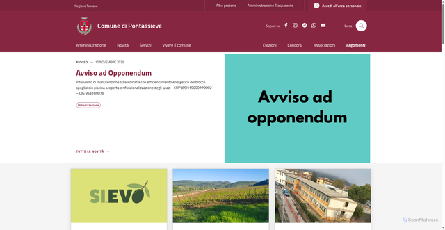 Security scan screenshot of https://www.comune.pontassieve.fi.it/