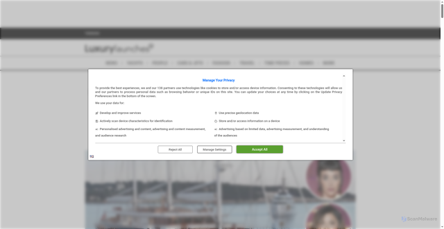 Security scan screenshot of https://luxurylaunches.com/celebrities/lauren-sanchez-offers-koru-to-katy-perry-11022025.php