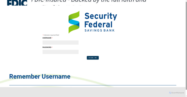 Security scan screenshot of https://securityfederalsavingsbank.weebly.com/