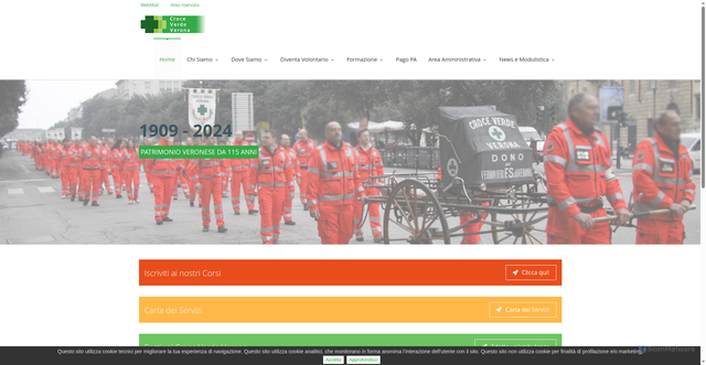 Security scan screenshot of https://www.croceverdeverona.org/