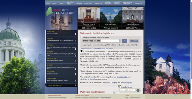 Security scan screenshot of https://mainelegislature.org