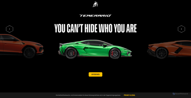 Security scan screenshot of https://configurator.lamborghini.com
