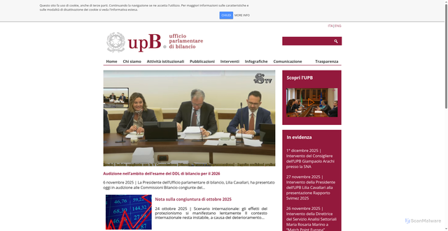 Security scan screenshot of https://www.upbilancio.it/