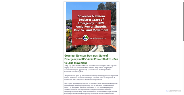 Security scan screenshot of https://www.rpvca.gov/CivicSend/ViewMessage/message/239686