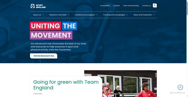 Security scan screenshot of http://www.sportengland.org