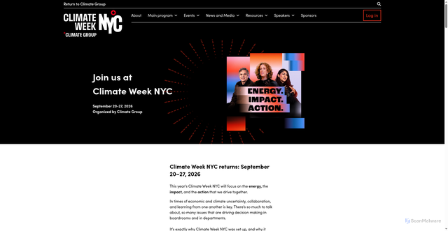 Security scan screenshot of https://www.climateweeknyc.org/
