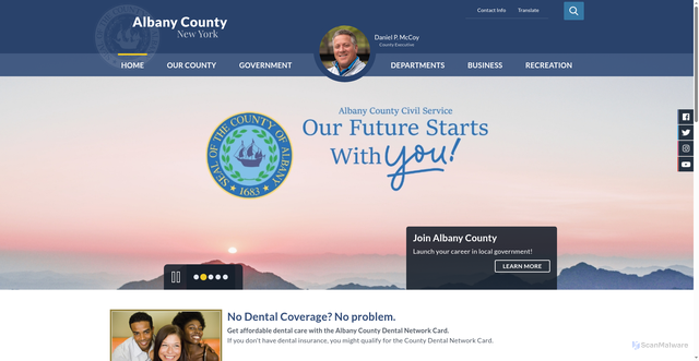 Security scan screenshot of https://www.albanycountyny.gov/