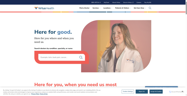 Security scan screenshot of https://www.virtua.org