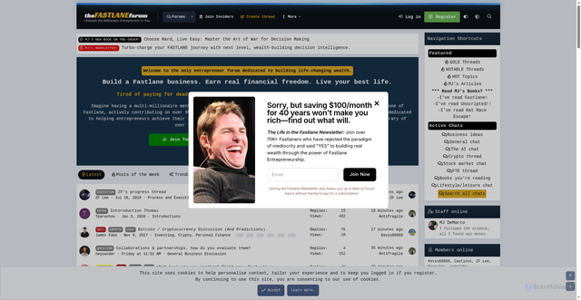 Security scan screenshot of https://www.thefastlaneforum.com