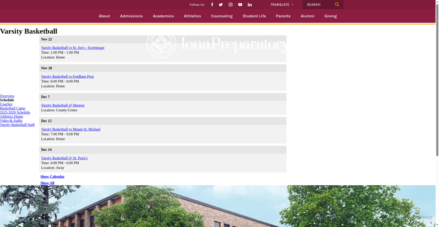 Security scan screenshot of https://www.ionaprep.org/apps/pages/index.jsp?uREC_ID=55122&type=d&termREC_ID=&pREC_ID=218933