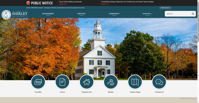 Security scan screenshot of https://shirley-ma.gov/