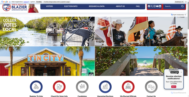 Security scan screenshot of https://www.colliervotes.gov