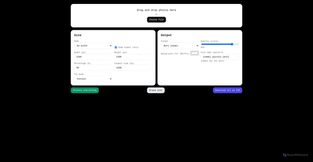 Security scan screenshot of https://imageresizerbwl.pages.dev/