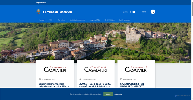 Security scan screenshot of https://www.comune.casalvieri.fr.it/