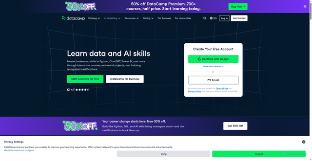Security scan screenshot of https://datacamp.com