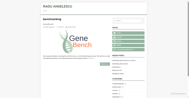 Security scan screenshot of https://hugo-raduangelescu.pages.dev/tags/benchmarking/