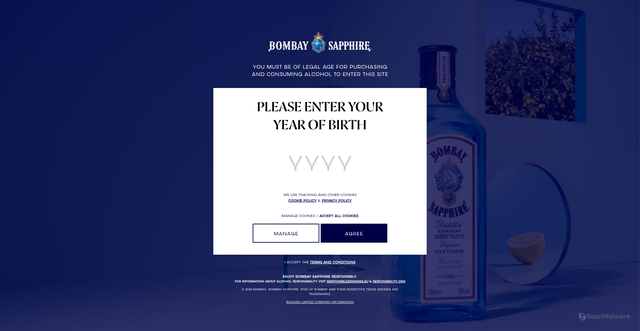 Security scan screenshot of https://www.bombaysapphire.com/us/en/