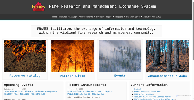 Security scan screenshot of https://www.frames.gov/