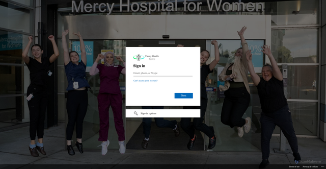 Security scan screenshot of https://mercy-support.catercare.com.au/login