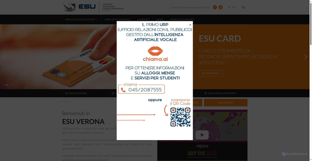 Security scan screenshot of https://www.esu.vr.it/