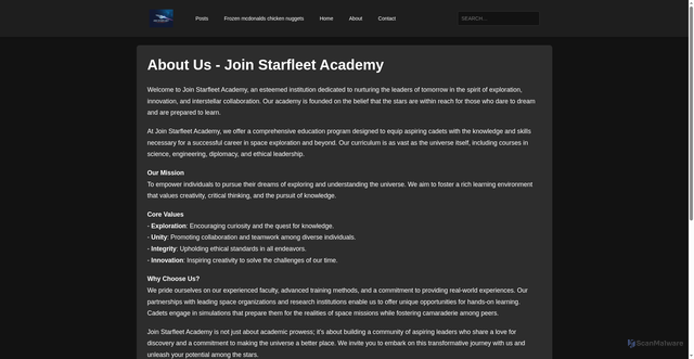 Security scan screenshot of https://join-starfleet-academy.pages.dev/about/