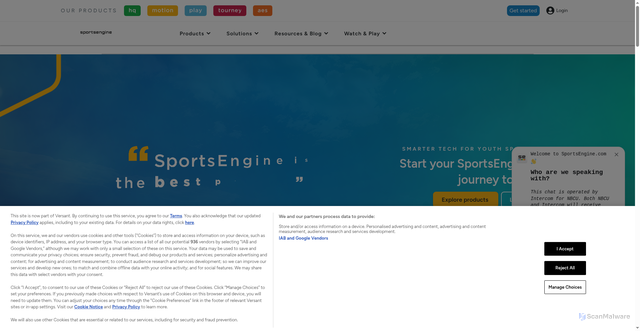 Security scan screenshot of https://www.sportsengine.com/