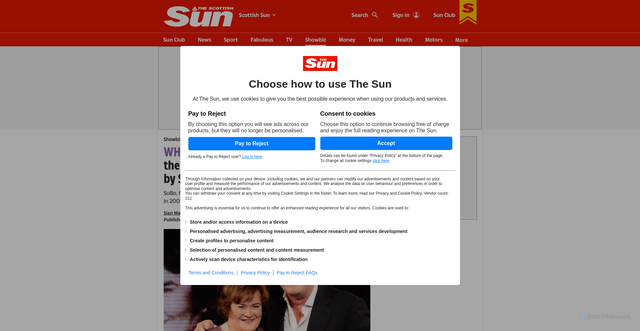 Security scan screenshot of https://www.thescottishsun.co.uk/tvandshowbiz/15478439/piers-morgan-hollywood-starstruck-susan-boyle-robin-williams/