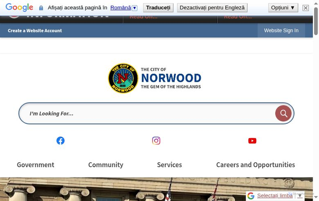 Security scan screenshot of https://norwoodohio.gov/