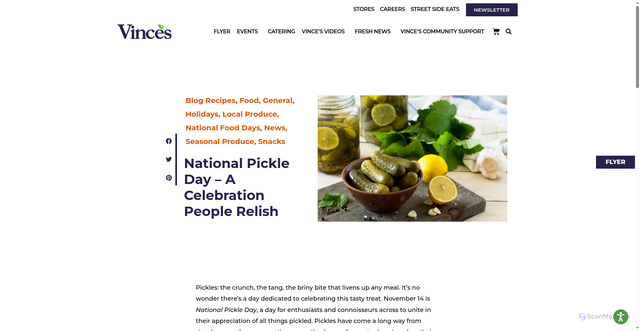 Security scan screenshot of https://vincesmarket.ca/national-pickle-day-a-celebration-people-relish/