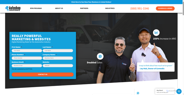 Security scan screenshot of https://autoshopsolutions.com