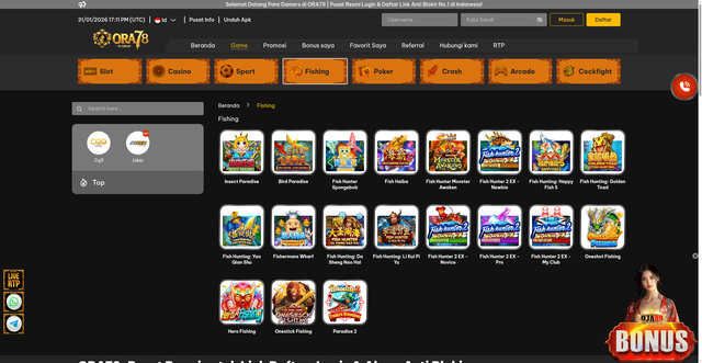 Security scan screenshot of https://ora78jagoan.com/games/fishing