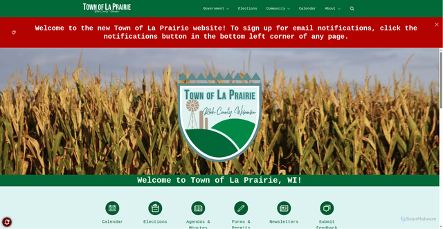 Security scan screenshot of https://laprairiewi.gov/