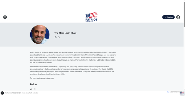 Security scan screenshot of https://veropatriot.iheart.com/featured/mark-levin/
