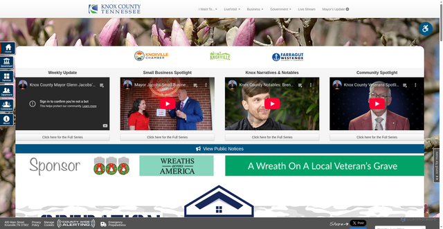 Security scan screenshot of https://knoxcounty.org/